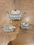 Vintage 1940 SADLER Tea Pot, sugar Bowl and cream Jug "Cottage " design Sa67