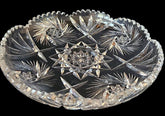 Antique American Brilliant Period Cut platter with Pinwheel, Hobstar patterns c.1900