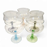Vintage Arlequin Twist Stem Glasses. Set of 5