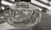 Vintage Atlantis Crystal Perfume Bottle Sterling Silver collar- Signed