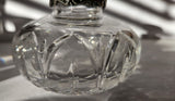 Vintage Atlantis Crystal Perfume Bottle Sterling Silver collar- Signed