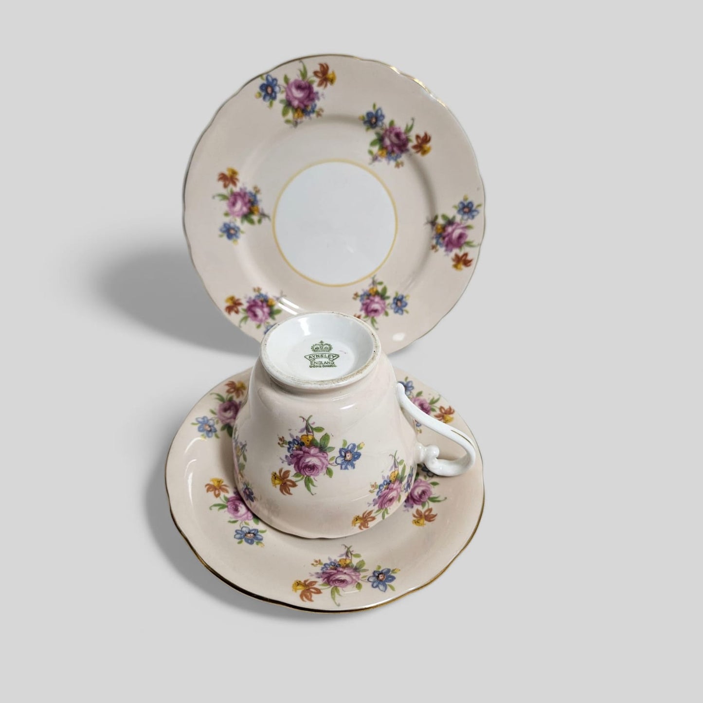Aynsley English Porcelain Trio 1930's