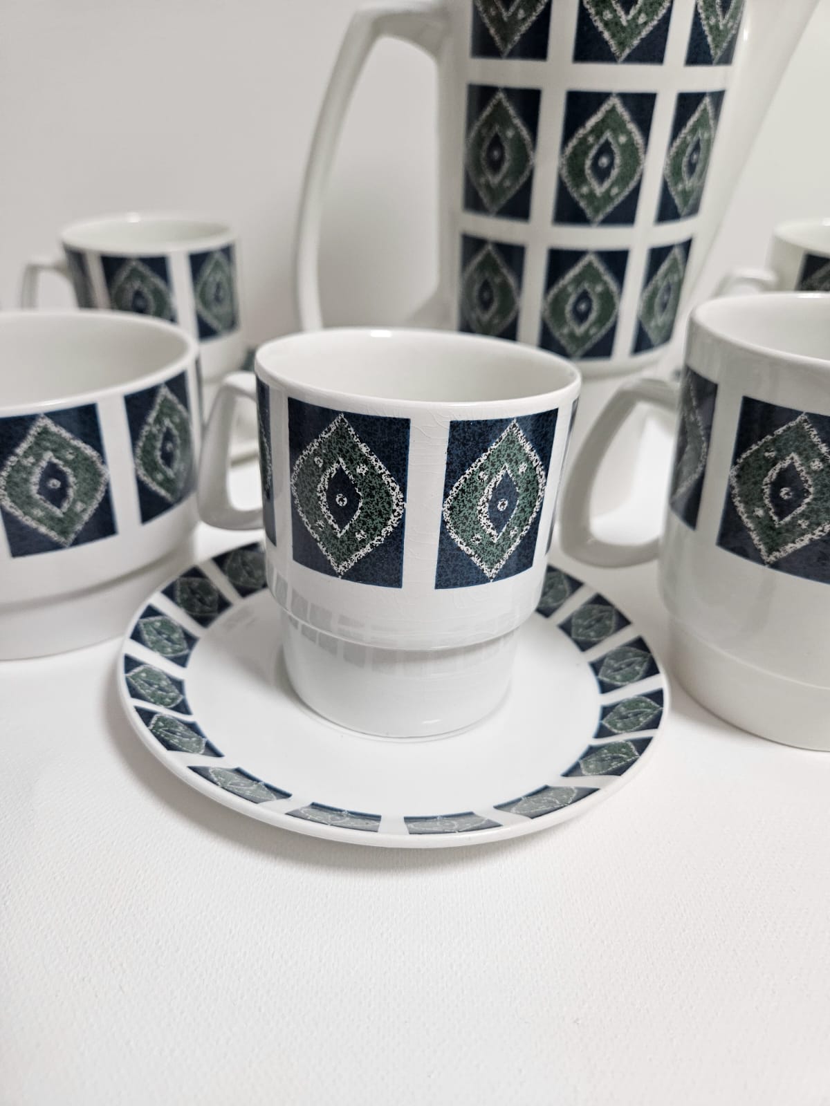 Beautiful vintage Aynsley Imperial Coffee Set. Classic 1960-70s retro design