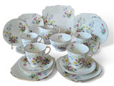 Bell China 'Old Country Spray' 15 pcs Tea Set with 4 spare saucers 1960s