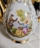 Vintage BAVARIA Coffee Set for 4 22 Karat Gold "Fragonard " made in Germany