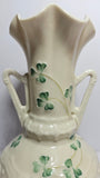 Belleek Harp Shamrock flaired vase Gold Mark
