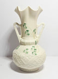 Belleek Harp Shamrock flaired vase Gold Mark