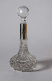 Antique Hobnail Crystal & Sterling Silver scent bottle, Hallmarked c.1875