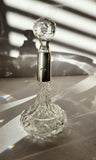 Antique Hobnail Crystal & Sterling Silver scent bottle, Hallmarked c.1875