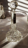Antique Hobnail Crystal & Sterling Silver scent bottle, Hallmarked c.1875