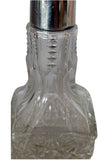 Cut Glass Antique Perfume Bottle with Hallmarked Sterling Silver band c.1900