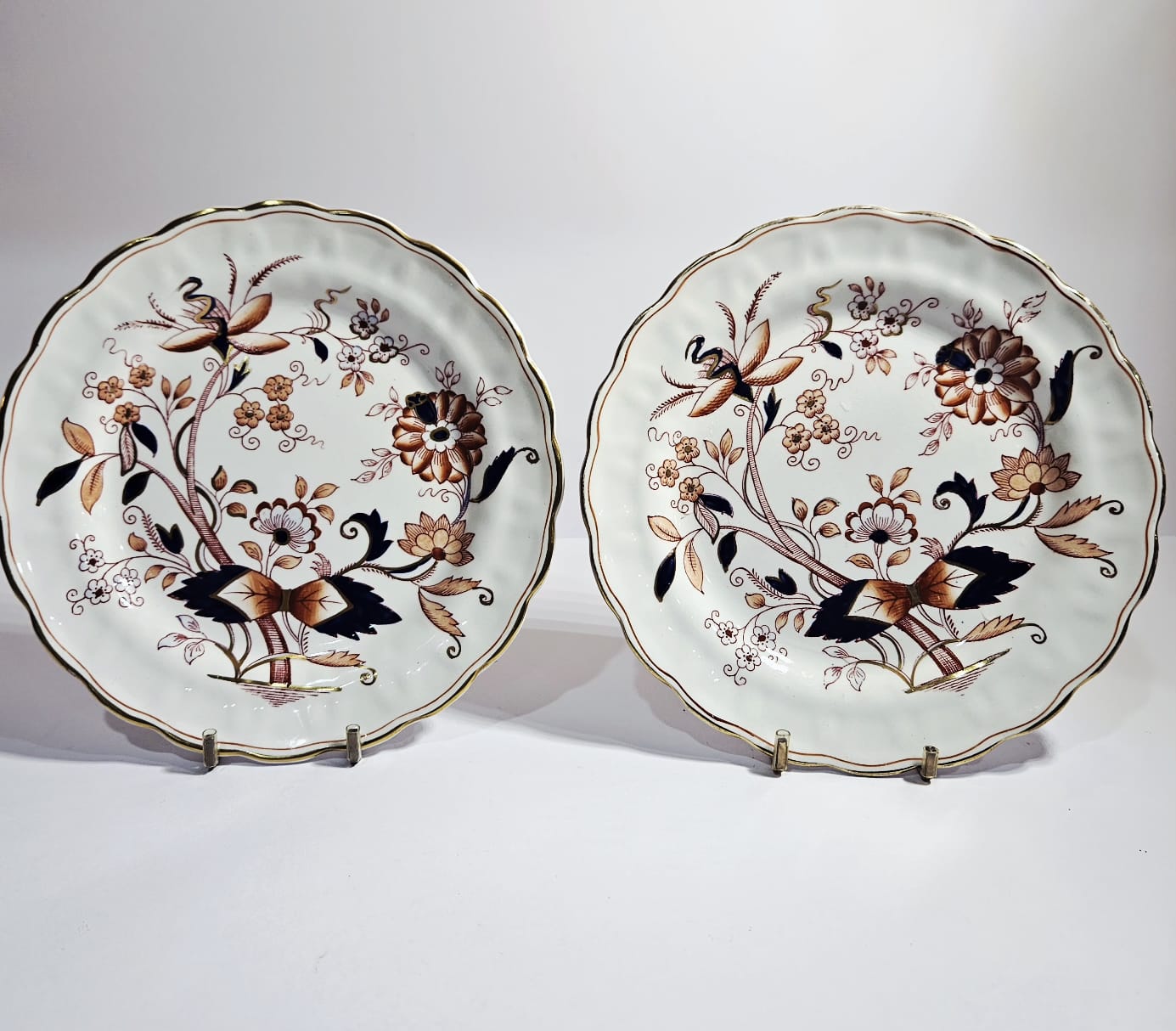 2 x Booths “Fresian A8022” Salad Plate – Cobalt Blue – England c.1930