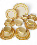 1950s Vintage Cottage Yellow British Anchor Pottery 18 pcs teaset
