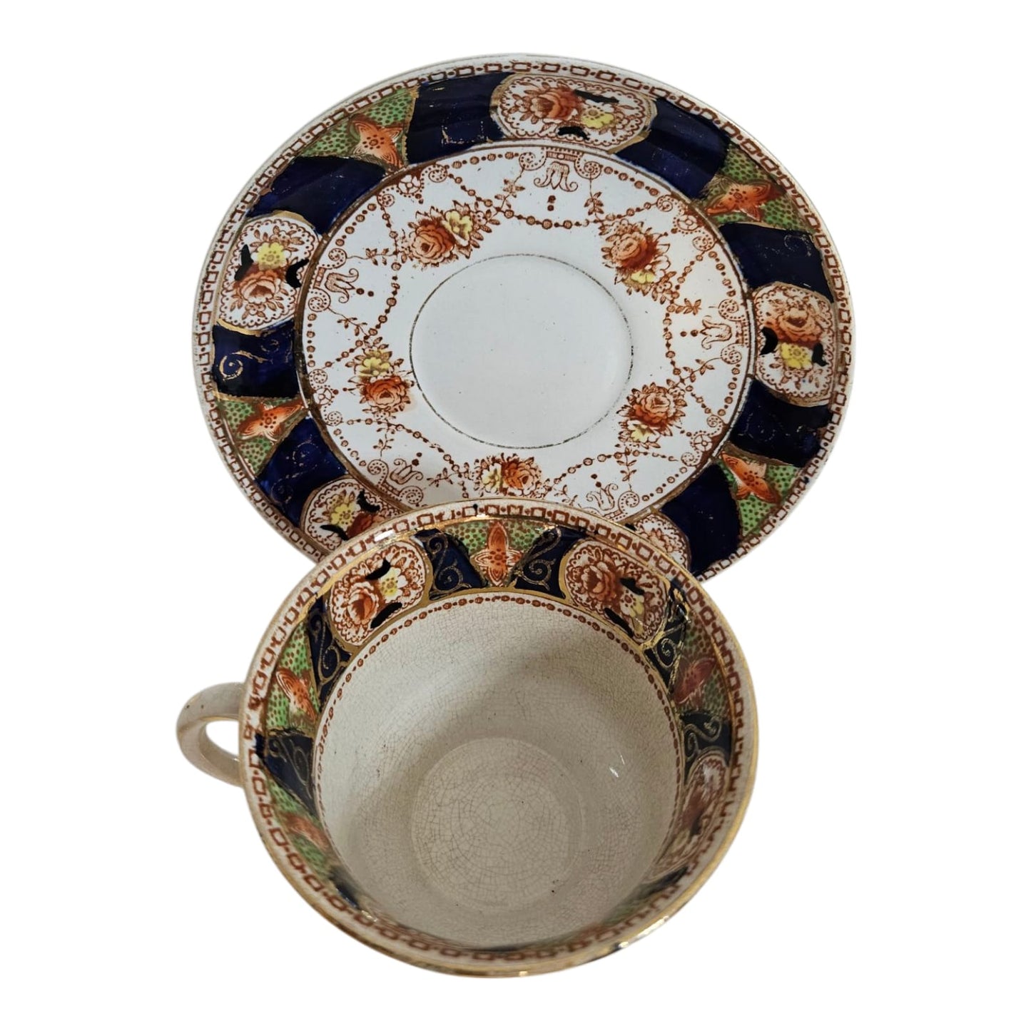 Vintage Burgess Brothers CARLISLE Imari Bone China England Duo C1920s