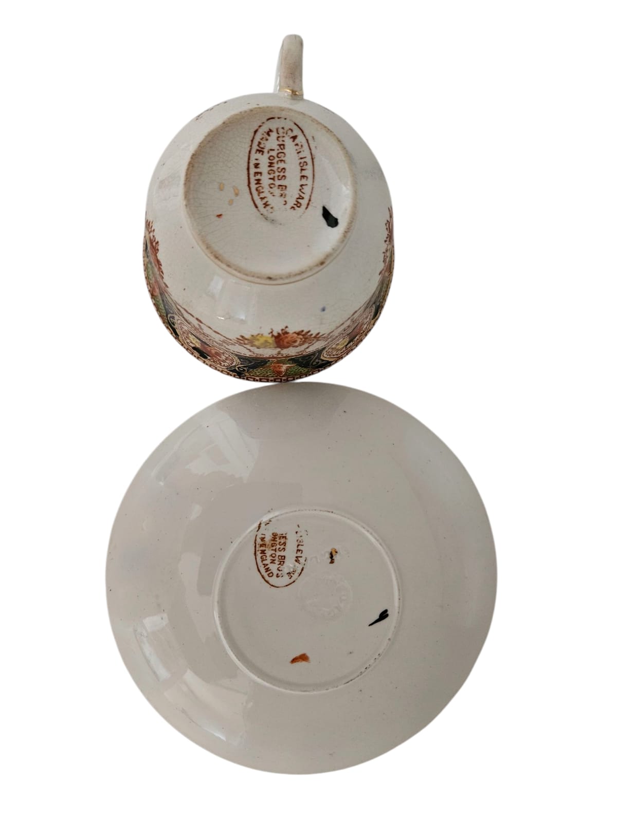 Vintage Burgess Brothers CARLISLE Imari Bone China England Duo C1920s