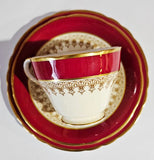 Aynsley Art Deco Burgundy Tea Trio #7411 c.1930 - 1934