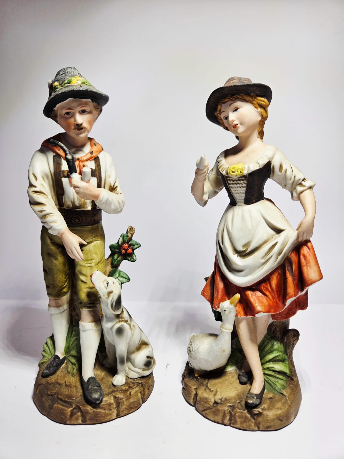 Capodimonte Bisque Porcelain Figurine Set -Tyrol Country side