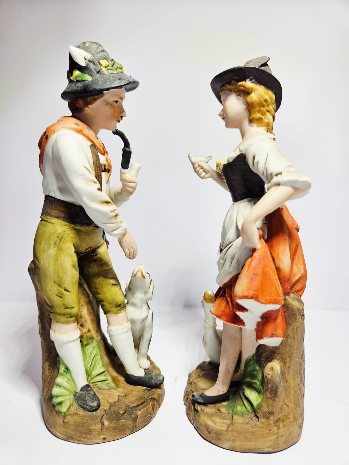 Capodimonte Bisque Porcelain Figurine Set -Tyrol Country side