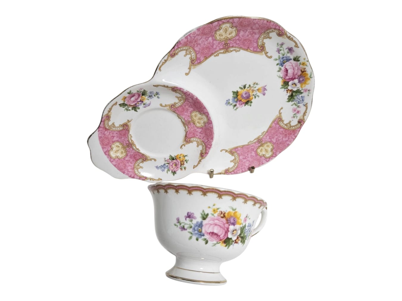 Royal Albert Lady Carlyle snack plate and cup set ( Tennis )