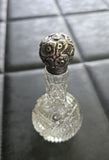 Victorian repousse sterling silver-capped Miller Brothers Scent bottle Hallmarked Birmingham 1898