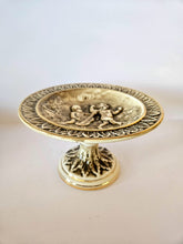 Vintage CAPODIMONTE Hand-painted Shallow Footed Comport Cherubs design