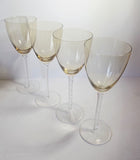 4 x Large Cristal D'Arques Sophia twist stem Wine/Water glasses in Amber Crystal