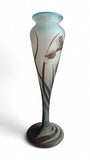 Rare Art Nouveau French cameo glass vase produced by Croismare for Muller Frères 1920s