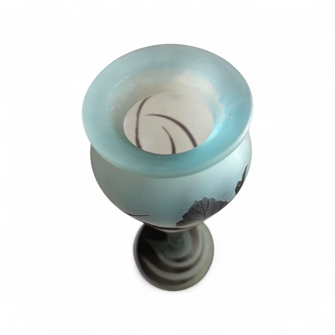 Rare Art Nouveau French cameo glass vase produced by Croismare for Muller Frères 1920s