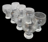 Vintage MCM Crown Corning Festive Icy Bark Glass 70s Glasses (8) Tiki Bar