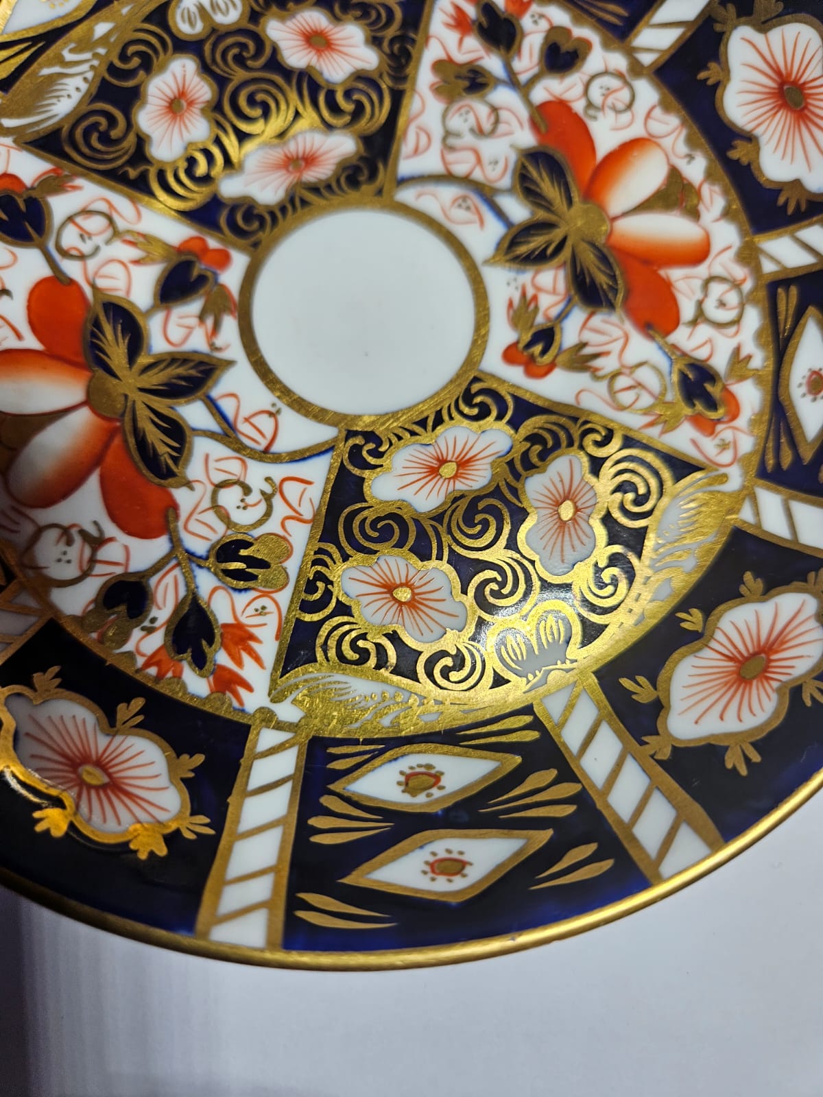 Royal Crown Derby Imari 2451 Trio - Cup, Saucer, Side Plate circa 1913