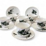 5 x Vintage Crown Fenton Lily of the Valley Duos, and sugar bowl