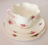 Crown Staffordshire England Sweetheart Rose Trio, Fine Bone China