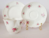 Crown Staffordshire England Sweetheart Rose Trio, Fine Bone China