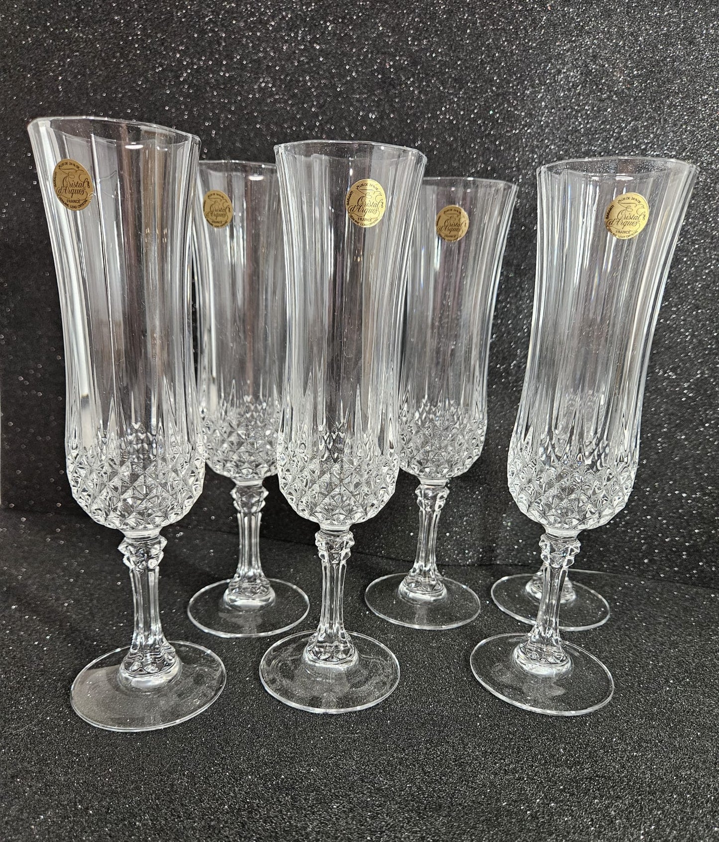 6 x Fluted Champagne Longchamp by Cristal D'Arques-Durand