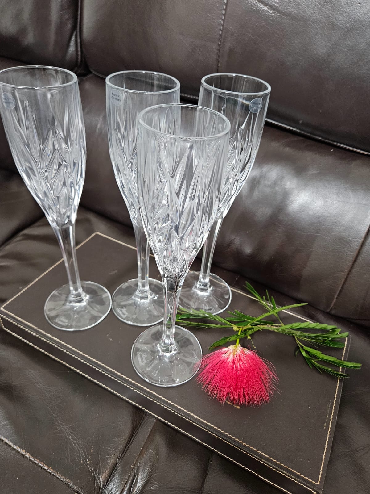 Dan Samuels - Cologne Lead Crystal Champagne flutes-Set of 4, Made in Germany