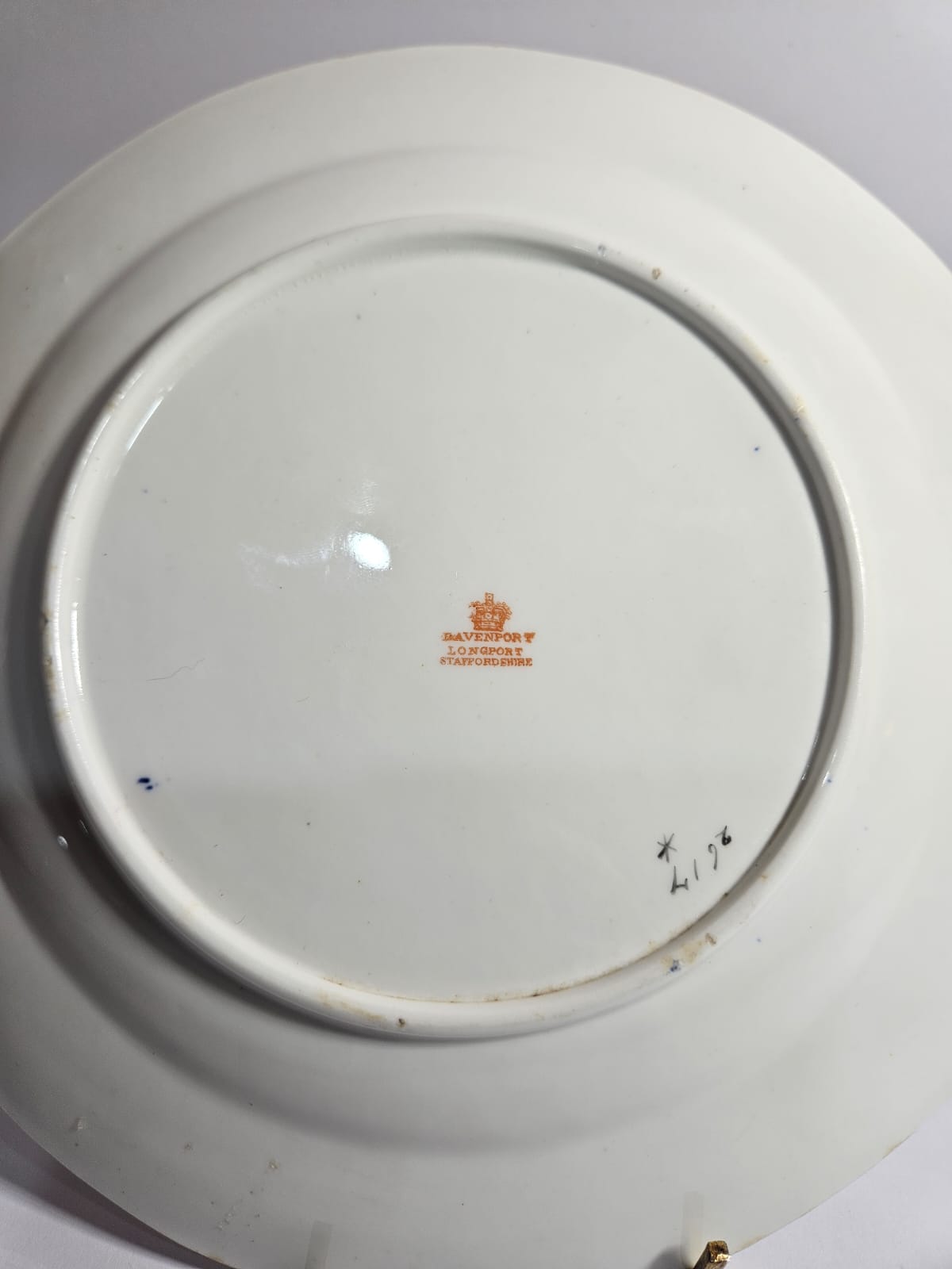 Antique Davenport Longport Staffordshire England Imari cake Plate circa 1875