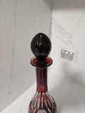 Biedermeier Bohemia decanter with stopper Ruby Red Czech Crystal