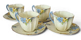 Paragon Fine Bone China set of 4 art deco hand painted duos #9747 c1930