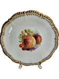 Set of 4 Victorian (1840-1900) plates with fruit design and gold trims