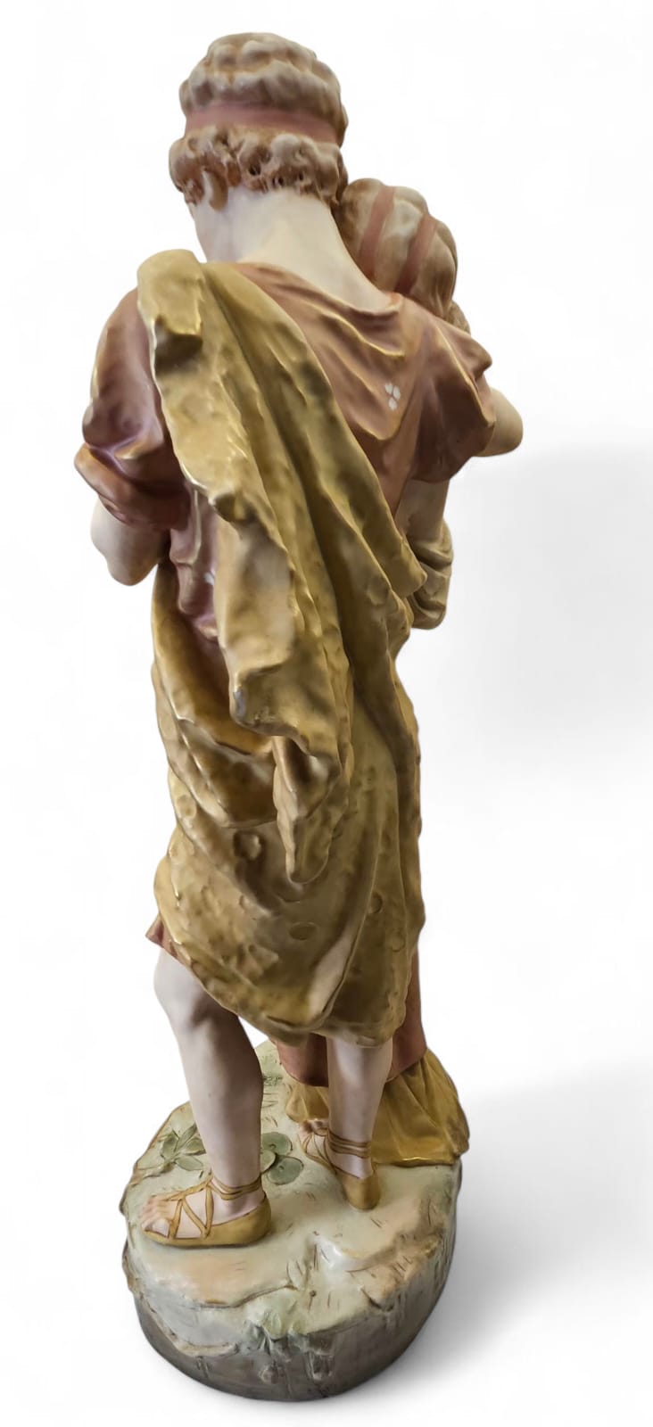Large Antique ROYAL DUX Porcelain Statue Figural Group "Wedded Grecian Lovers"