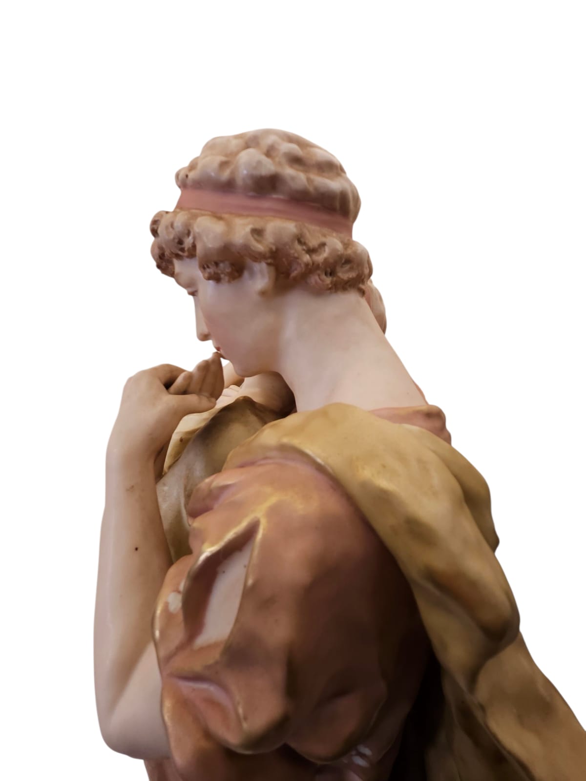 Large Antique ROYAL DUX Porcelain Statue Figural Group "Wedded Grecian Lovers"