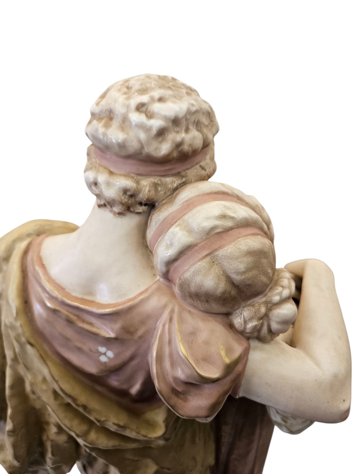 Large Antique ROYAL DUX Porcelain Statue Figural Group "Wedded Grecian Lovers"