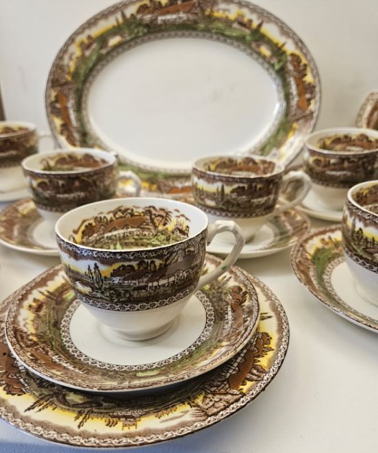 Vintage Empire England Devon Tea Set for 7 people - c1930s (a574)