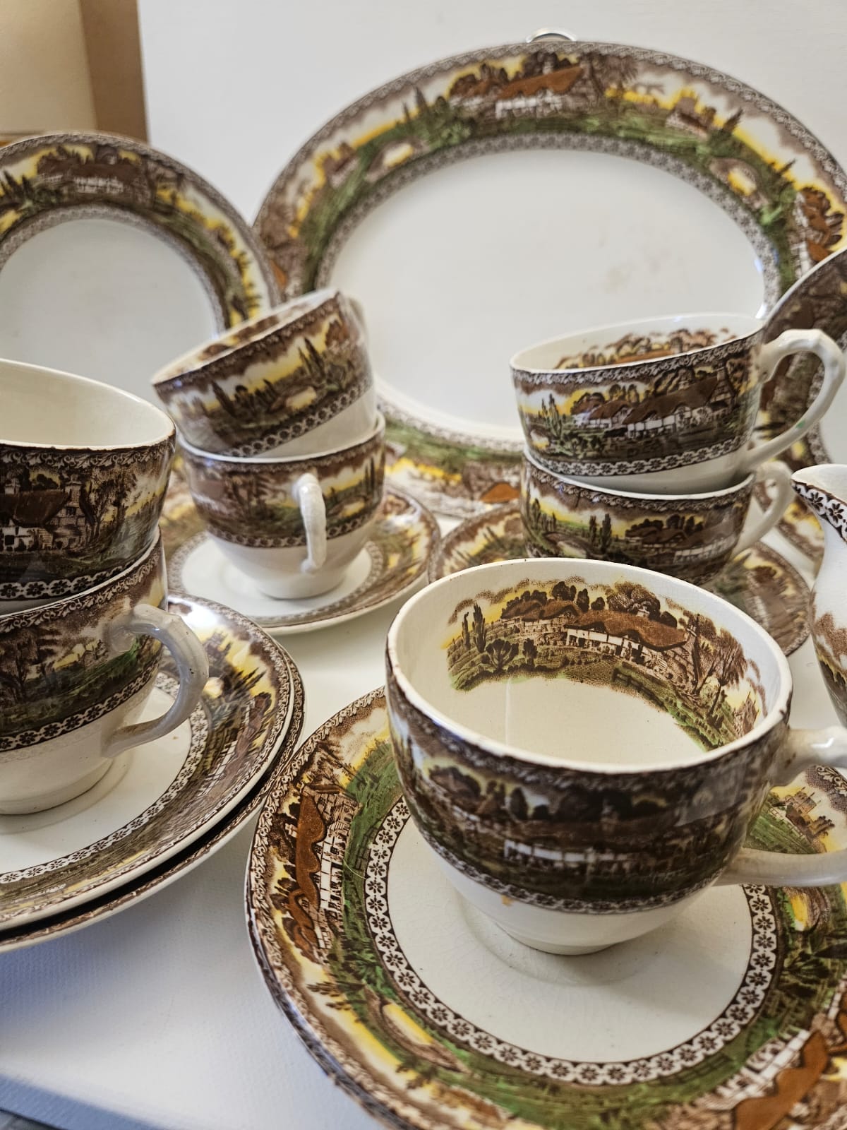 Vintage Empire England Devon Tea Set for 7 people - c1930s (a574)