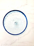Vintage Empoli Aqua Blue Diamond Optic Art Glass Snifter Vase