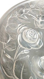 Etling France opalescent glass fruit bowl with rose design 30cm c.1930
