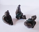3 figurines en bronze de Liz's Fat Farm par Fernando Botero (reproductions)