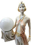 Art Deco Italian Ceramic Lamp 1930s style Flapper Lady c.1960