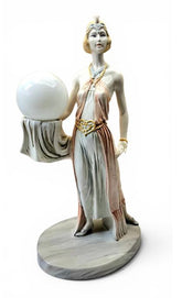 Art Deco Italian Ceramic Lamp 1930s style Flapper Lady c.1960
