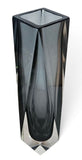 Flavio Poli Murano Grey Sommerso Faceted Diamond Vase 1970s